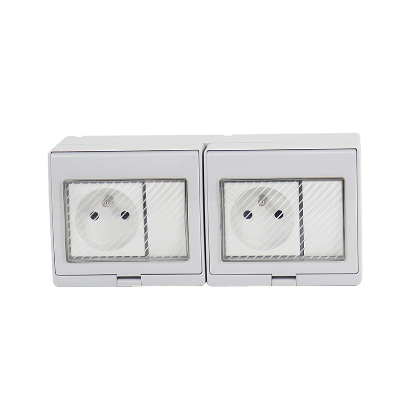 IP55 waterproof socket two-position switch+two-position French style