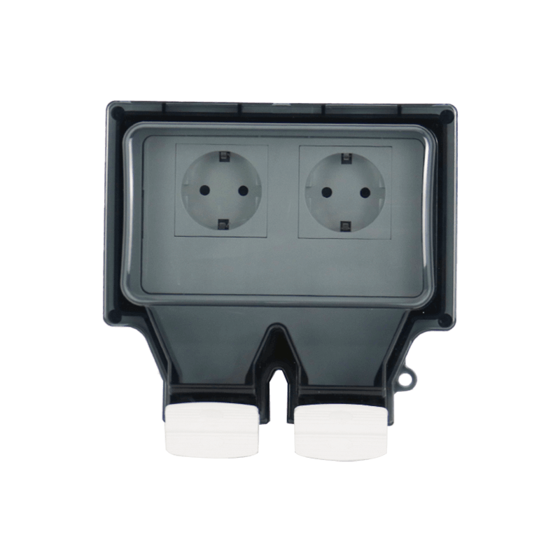 Type 86 waterproof socket two-position German style