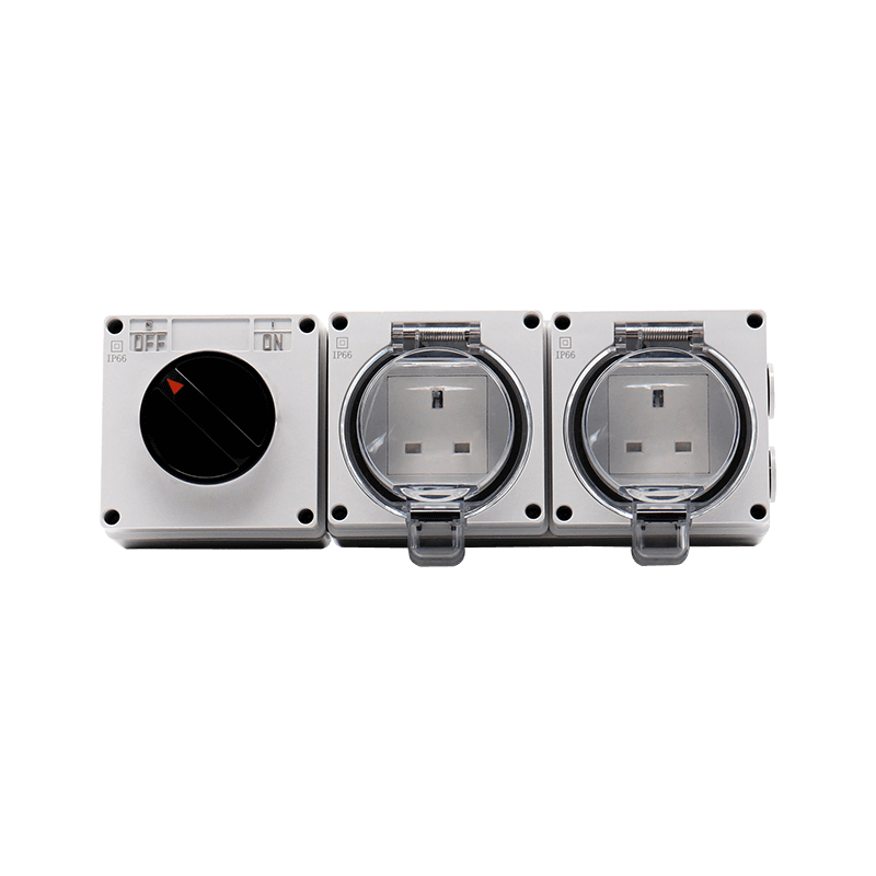 IP66 waterproof socket one-position switch+two-position British style